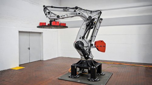 Abbildung eines Roboters, der Paletten heben kann