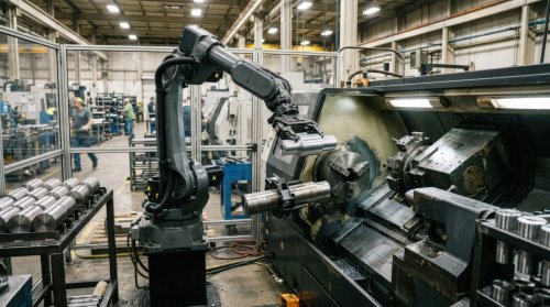 CNC Roboter in einer Produktionshalle